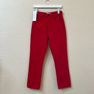 AGOLDE Red Straight Leg Jeans Size 25